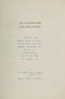 view Report of the Medical Officer of Health on the public health and sanitary circumstances of the city and borough of Pietermaritzburg.