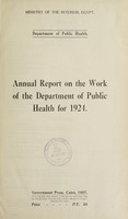 view Annual report on the work of the Ministry of Public Health / Egypt.