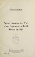 view Annual report on the work of the Ministry of Public Health / Egypt.