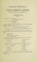 view Annual medical report on the health and sanitary condition of the Nyasaland Protectorate for the year ended 31st December, 1914.