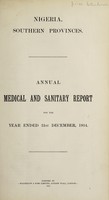 view Annual medical report / Southern Nigeria.