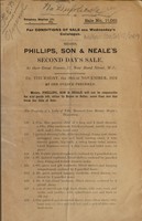 view Sales catalogue: Phillips, Son and Neale