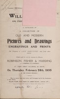 view Sales catalogue: Robinson Fisher and Co