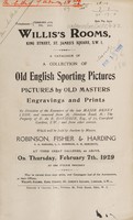 view Sales catalogue: Robinson Fisher and Co