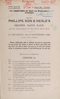 view Sales catalogue: Phillips, Son and Neale