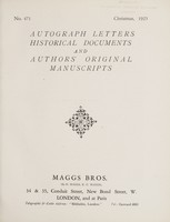 view Sales catalogue 471: Maggs Bros