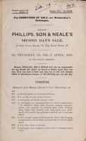 view Sales catalogue: Phillips, Son and Neale