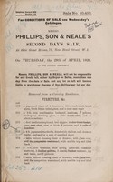 view Sales catalogue: Phillips, Son and Neale