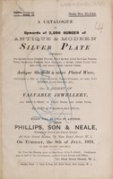 view Sales catalogue: Phillips, Son and Neale