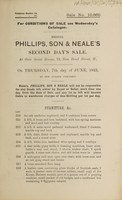 view Sales catalogue: Phillips, Son and Neale