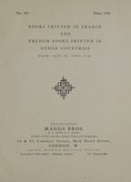 view Sales catalogue 484: Maggs Bros