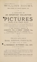 view Sales catalogue: Robinson Fisher and Co