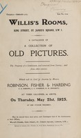 view Sales catalogue: Robinson Fisher and Co