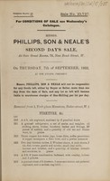 view Sales catalogue: Phillips, Son and Neale