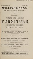 view Sales catalogue: Robinson Fisher and Co