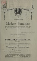 view Sales catalogue: Phillips, Son and Neale