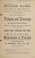 view Sales catalogue: Robinson Fisher and Co