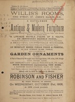 view Sales catalogue: Robinson Fisher and Co