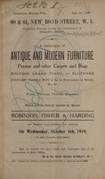 view Sales catalogue: Robinson Fisher and Co