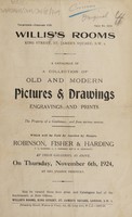 view Sales catalogue: Robinson Fisher and Co