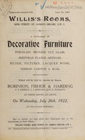 view Sales catalogue: Robinson Fisher and Co