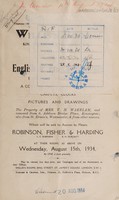 view Sales catalogue: Robinson Fisher and Co