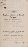 view Sales catalogue: Robinson Fisher and Co