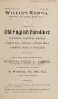 view Sales catalogue: Robinson Fisher and Co