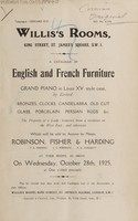 view Sales catalogue: Robinson Fisher and Co