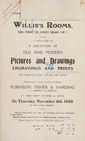 view Sales catalogue: Robinson Fisher and Co