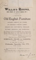 view Sales catalogue: Robinson Fisher and Co