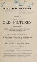 view Sales catalogue: Robinson Fisher and Co