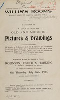 view Sales catalogue: Robinson Fisher and Co