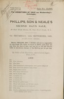 view Sales catalogue: Phillips, Son and Neale