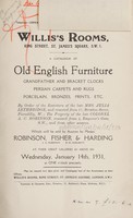 view Sales catalogue: Robinson Fisher and Co