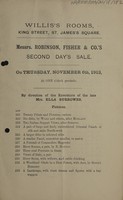 view Sales catalogue: Robinson Fisher and Co