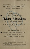 view Sales catalogue: Robinson Fisher and Co