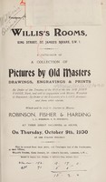 view Sales catalogue: Robinson Fisher and Co