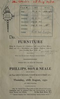 view Sales catalogue: Phillips, Son and Neale