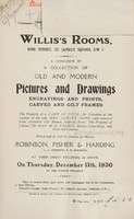 view Sales catalogue: Robinson Fisher and Co