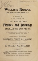 view Sales catalogue: Robinson Fisher and Co