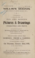 view Sales catalogue: Robinson Fisher and Co