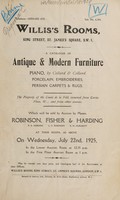 view Sales catalogue: Robinson Fisher and Co