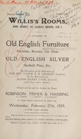 view Sales catalogue: Robinson Fisher and Co