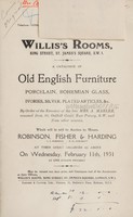 view Sales catalogue: Robinson Fisher and Co