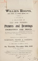 view Sales catalogue: Robinson Fisher and Co