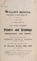 view Sales catalogue: Robinson Fisher and Co