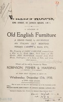 view Sales catalogue: Robinson Fisher and Co