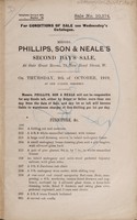 view Sales catalogue: Phillips, Son and Neale