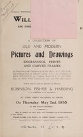 view Sales catalogue: Robinson Fisher and Co